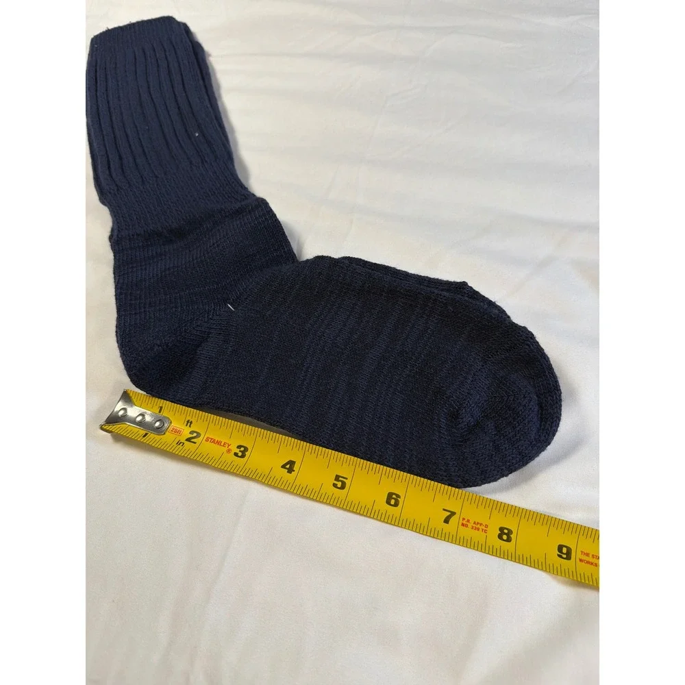 Vintage Slouch Socks Womens 9-11 Navy Blue Ribbed Cotton Blend NOS NWT